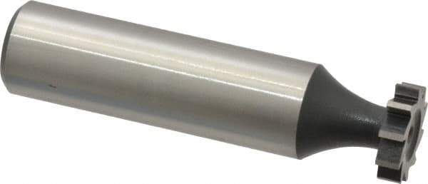 Interstate - 1/2" Diam x 1/8" Face Width, High Speed Steel, 8 Teeth, Shank Connection Woodruff Keyseat Cutter - Uncoated, 2-1/8" OAL x 1/2" Shank, Straight Teeth, ANSI 404, Old Standard 3 - Apex Tool & Supply