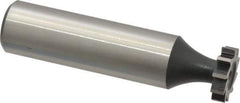Interstate - 1/2" Diam x 1/8" Face Width, High Speed Steel, 8 Teeth, Shank Connection Woodruff Keyseat Cutter - Uncoated, 2-1/8" OAL x 1/2" Shank, Straight Teeth, ANSI 404, Old Standard 3 - Apex Tool & Supply