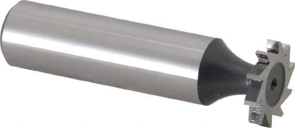 Interstate - 5/8" Diam x 3/32" Face Width, High Speed Steel, 8 Teeth, Shank Connection Woodruff Keyseat Cutter - Uncoated, 2-3/32" OAL x 1/2" Shank, Straight Teeth, ANSI 305, Old Standard 4 - Apex Tool & Supply