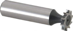 Interstate - 5/8" Diam x 3/32" Face Width, High Speed Steel, 8 Teeth, Shank Connection Woodruff Keyseat Cutter - Uncoated, 2-3/32" OAL x 1/2" Shank, Straight Teeth, ANSI 305, Old Standard 4 - Apex Tool & Supply