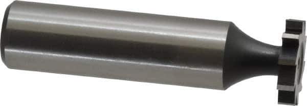 Interstate - 5/8" Diam x 1/8" Face Width, High Speed Steel, 8 Teeth, Shank Connection Woodruff Keyseat Cutter - Uncoated, 2-1/8" OAL x 1/2" Shank, Straight Teeth, ANSI 405, Old Standard 5 - Apex Tool & Supply