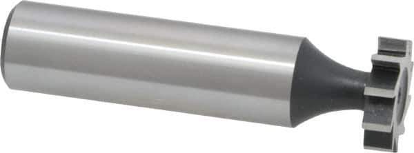 Interstate - 5/8" Diam x 5/32" Face Width, High Speed Steel, 8 Teeth, Shank Connection Woodruff Keyseat Cutter - Uncoated, 2-5/32" OAL x 1/2" Shank, Straight Teeth, ANSI 505, Old Standard 6 - Apex Tool & Supply