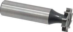 Interstate - 3/4" Diam x 1/8" Face Width, High Speed Steel, 10 Teeth, Shank Connection Woodruff Keyseat Cutter - Uncoated, 2-1/8" OAL x 1/2" Shank, Straight Teeth, ANSI 406, Old Standard 7 - Apex Tool & Supply