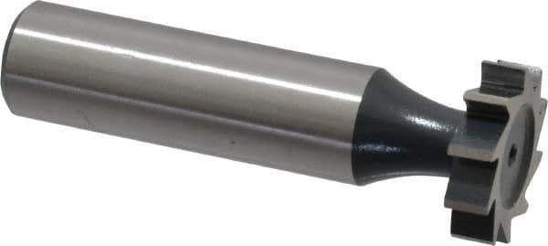Interstate - 3/4" Diam x 3/16" Face Width, High Speed Steel, 10 Teeth, Shank Connection Woodruff Keyseat Cutter - Uncoated, 2-3/16" OAL x 1/2" Shank, Straight Teeth, ANSI 606, Old Standard 9 - Apex Tool & Supply