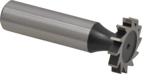 Interstate - 7/8" Diam x 5/32" Face Width, High Speed Steel, 10 Teeth, Shank Connection Woodruff Keyseat Cutter - Uncoated, 2-5/32" OAL x 1/2" Shank, Straight Teeth, ANSI 507, Old Standard 10 - Apex Tool & Supply