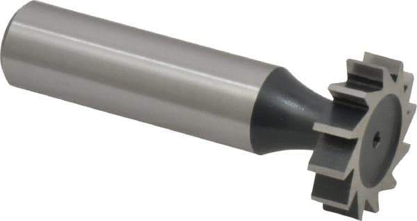 Interstate - 7/8" Diam x 7/32" Face Width, High Speed Steel, 10 Teeth, Shank Connection Woodruff Keyseat Cutter - Uncoated, 2-7/32" OAL x 1/2" Shank, Straight Teeth, ANSI 707, Old Standard 12 - Apex Tool & Supply