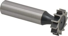 Interstate - 7/8" Diam x 7/32" Face Width, High Speed Steel, 10 Teeth, Shank Connection Woodruff Keyseat Cutter - Uncoated, 2-7/32" OAL x 1/2" Shank, Straight Teeth, ANSI 707, Old Standard 12 - Apex Tool & Supply