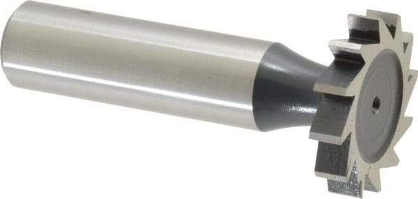 Interstate - 1" Diam x 3/16" Face Width, High Speed Steel, 12 Teeth, Shank Connection Woodruff Keyseat Cutter - Uncoated, 2-3/16" OAL x 1/2" Shank, Straight Teeth, ANSI 608, Old Standard 13 - Apex Tool & Supply