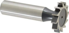 Interstate - 1" Diam x 3/16" Face Width, High Speed Steel, 12 Teeth, Shank Connection Woodruff Keyseat Cutter - Uncoated, 2-3/16" OAL x 1/2" Shank, Straight Teeth, ANSI 608, Old Standard 13 - Apex Tool & Supply