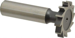 Interstate - 1-1/8" Diam x 3/16" Face Width, High Speed Steel, 12 Teeth, Shank Connection Woodruff Keyseat Cutter - Uncoated, 2-3/16" OAL x 1/2" Shank, Straight Teeth, ANSI 609, Old Standard 16 - Apex Tool & Supply