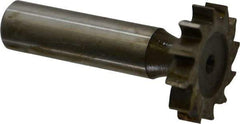 Interstate - 1-1/8" Diam x 7/32" Face Width, High Speed Steel, 12 Teeth, Shank Connection Woodruff Keyseat Cutter - Uncoated, 2-7/32" OAL x 1/2" Shank, Straight Teeth, ANSI 709, Old Standard 17 - Apex Tool & Supply