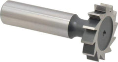 Interstate - 1-1/8" Diam x 1/4" Face Width, High Speed Steel, 12 Teeth, Shank Connection Woodruff Keyseat Cutter - Uncoated, 2-1/4" OAL x 1/2" Shank, Straight Teeth, ANSI 809, Old Standard 18 - Apex Tool & Supply