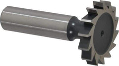 Interstate - 1-1/4" Diam x 7/32" Face Width, High Speed Steel, 14 Teeth, Shank Connection Woodruff Keyseat Cutter - Uncoated, 2-7/32" OAL x 1/2" Shank, Straight Teeth, ANSI 710, Old Standard 20 - Apex Tool & Supply