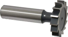 Interstate - 1-1/4" Diam x 1/4" Face Width, High Speed Steel, 14 Teeth, Shank Connection Woodruff Keyseat Cutter - Uncoated, 2-1/4" OAL x 1/2" Shank, Straight Teeth, ANSI 810, Old Standard 21 - Apex Tool & Supply