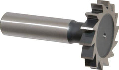 Interstate - 1-3/8" Diam x 1/4" Face Width, High Speed Steel, 14 Teeth, Shank Connection Woodruff Keyseat Cutter - Uncoated, 2-1/4" OAL x 1/2" Shank, Straight Teeth, ANSI 811, Old Standard 22 - Apex Tool & Supply