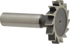 Interstate - 1-1/2" Diam x 1/4" Face Width, High Speed Steel, 16 Teeth, Shank Connection Woodruff Keyseat Cutter - Uncoated, 2-1/4" OAL x 1/2" Shank, Straight Teeth, ANSI 812, Old Standard 24 - Apex Tool & Supply