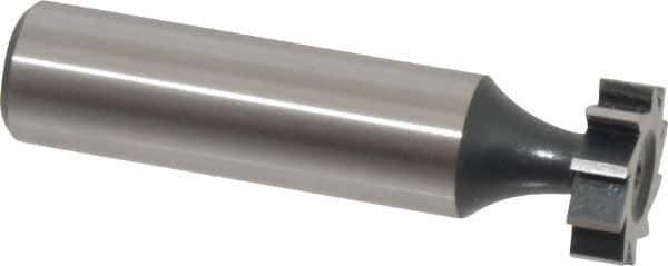 Interstate - 5/8" Diam x 3/16" Face Width, High Speed Steel, 8 Teeth, Shank Connection Woodruff Keyseat Cutter - Uncoated, 2-3/16" OAL x 1/2" Shank, Straight Teeth, ANSI 605, Old Standard 61 - Apex Tool & Supply