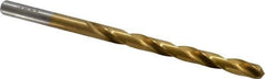 Chicago-Latrobe - 13/64" 135° High Speed Steel Jobber Drill - TiN Finish, Right Hand Cut, Spiral Flute, Straight Shank, 3-5/8" OAL, Split Point - Apex Tool & Supply