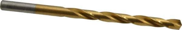 Chicago-Latrobe - 7/32" 135° High Speed Steel Jobber Drill - TiN Finish, Right Hand Cut, Spiral Flute, Straight Shank, 3-3/4" OAL, Split Point - Apex Tool & Supply