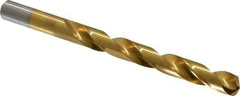 Chicago-Latrobe - 27/64" 135° High Speed Steel Jobber Drill - TiN Finish, Right Hand Cut, Spiral Flute, Straight Shank, 5-3/8" OAL, Split Point - Apex Tool & Supply