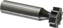 Interstate - 3/4" Diam x 1/4" Face Width, High Speed Steel, 10 Teeth, Shank Connection Woodruff Keyseat Cutter - Uncoated, 2-1/4" OAL x 1/2" Shank, Straight Teeth, ANSI 806, Old Standard 91 - Apex Tool & Supply