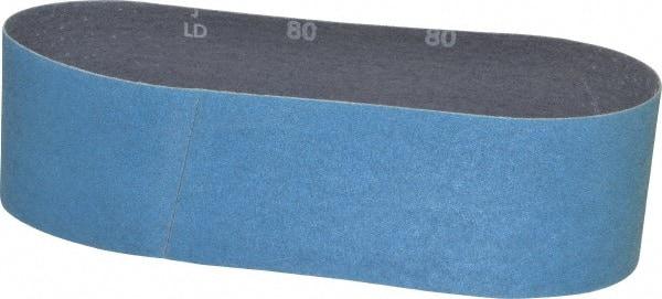 Norton - 3" Wide x 24" OAL, 80 Grit, Zirconia Alumina Abrasive Belt - Zirconia Alumina, Medium, Coated, Y Weighted Cloth Backing, Series 3X - Apex Tool & Supply