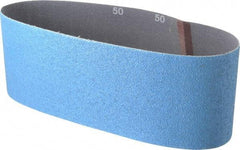 Norton - 4" Wide x 24" OAL, 50 Grit, Zirconia Alumina Abrasive Belt - Zirconia Alumina, Coarse, Coated, Y Weighted Cloth Backing, Series 3X - Apex Tool & Supply