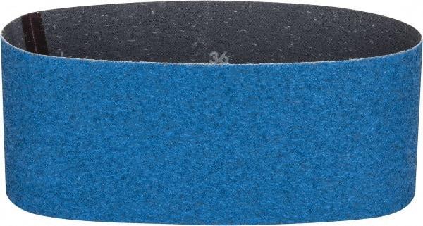 Norton - 4" Wide x 24" OAL, 36 Grit, Zirconia Alumina Abrasive Belt - Zirconia Alumina, Very Coarse, Coated, Y Weighted Cloth Backing, Series 3X - Apex Tool & Supply
