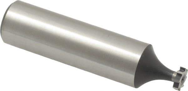 Interstate - 1/4" Diam x 1/16" Face Width, High Speed Steel, 6 Teeth, Shank Connection Woodruff Keyseat Cutter - Uncoated, 2-1/16" OAL x 1/2" Shank, Straight Teeth, ANSI 202, Old Standard 201 - Apex Tool & Supply