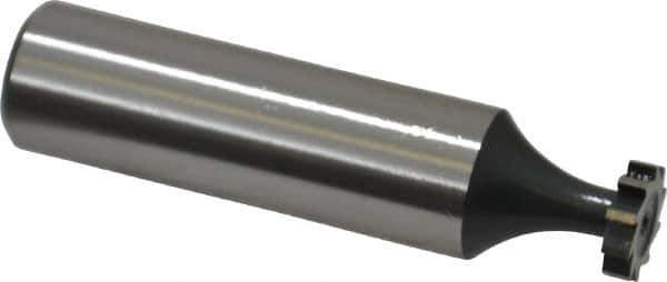 Interstate - 3/8" Diam x 3/32" Face Width, High Speed Steel, 6 Teeth, Shank Connection Woodruff Keyseat Cutter - Uncoated, 2-3/32" OAL x 1/2" Shank, Straight Teeth, ANSI 303, Old Standard 212 - Apex Tool & Supply