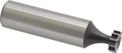 Interstate - 3/8" Diam x 1/8" Face Width, High Speed Steel, 6 Teeth, Shank Connection Woodruff Keyseat Cutter - Uncoated, 2-1/8" OAL x 1/2" Shank, Straight Teeth, ANSI 403, Old Standard 213 - Apex Tool & Supply