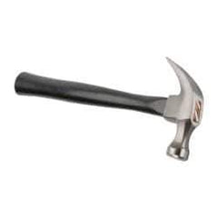 Stanley - 13/16 Lb Head, Curved Claw Nail Hammer - 12-19/64" OAL, Carbon Steel Head, Smooth Face, Wood Handle - Apex Tool & Supply