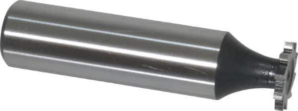 Interstate - 1/2" Diam x 1/16" Face Width, Cobalt, 10 Teeth, Shank Connection Woodruff Keyseat Cutter - Uncoated, 2-1/16" OAL x 1/2" Shank, Straight Teeth, ANSI 204, Old Standard 1 - Apex Tool & Supply