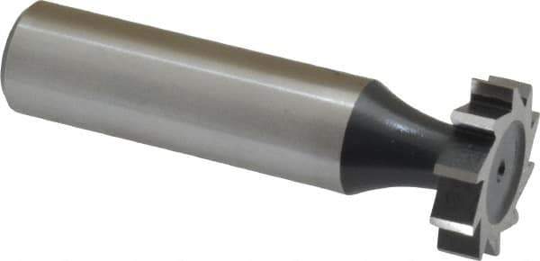 Interstate - 3/4" Diam x 3/16" Face Width, Cobalt, 10 Teeth, Shank Connection Woodruff Keyseat Cutter - Uncoated, 2-3/16" OAL x 1/2" Shank, Straight Teeth, ANSI 606, Old Standard 9 - Apex Tool & Supply