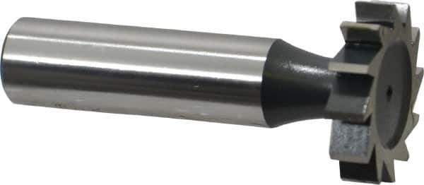 Interstate - 1" Diam x 7/32" Face Width, Cobalt, 12 Teeth, Shank Connection Woodruff Keyseat Cutter - Uncoated, 2-7/32" OAL x 1/2" Shank, Straight Teeth, ANSI 708, Old Standard 14 - Apex Tool & Supply