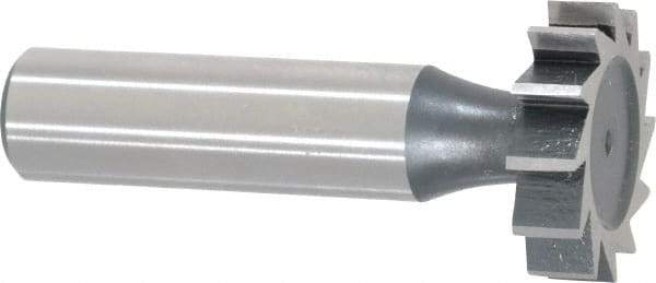 Interstate - 1" Diam x 1/4" Face Width, Cobalt, 12 Teeth, Shank Connection Woodruff Keyseat Cutter - Uncoated, 2-1/4" OAL x 1/2" Shank, Straight Teeth, ANSI 808, Old Standard 15 - Apex Tool & Supply