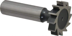 Interstate - 1-1/8" Diam x 1/4" Face Width, Cobalt, 12 Teeth, Shank Connection Woodruff Keyseat Cutter - Uncoated, 2-1/4" OAL x 1/2" Shank, Straight Teeth, ANSI 809, Old Standard 18 - Apex Tool & Supply