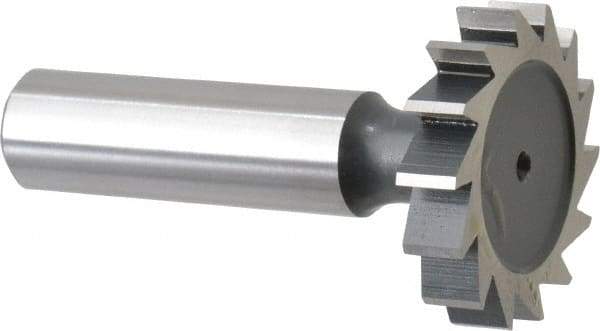 Interstate - 1-1/4" Diam x 1/4" Face Width, Cobalt, 14 Teeth, Shank Connection Woodruff Keyseat Cutter - Uncoated, 2-1/4" OAL x 1/2" Shank, Straight Teeth, ANSI 810, Old Standard 21 - Apex Tool & Supply