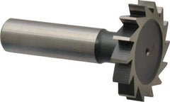 Interstate - 1-3/8" Diam x 1/4" Face Width, Cobalt, 14 Teeth, Shank Connection Woodruff Keyseat Cutter - Uncoated, 2-1/4" OAL x 1/2" Shank, Straight Teeth, ANSI 811, Old Standard 22 - Apex Tool & Supply