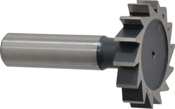 Interstate - 1-1/2" Diam x 5/16" Face Width, Cobalt, 16 Teeth, Shank Connection Woodruff Keyseat Cutter - Uncoated, 2-5/16" OAL x 1/2" Shank, Straight Teeth, ANSI 1012, Old Standard 25 - Apex Tool & Supply