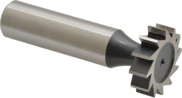 Interstate - 7/8" Diam x 1/4" Face Width, Cobalt, 10 Teeth, Shank Connection Woodruff Keyseat Cutter - Uncoated, 2-1/4" OAL x 1/2" Shank, Straight Teeth, ANSI 807, Old Standard A - Apex Tool & Supply