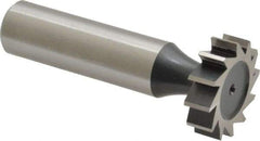 Interstate - 7/8" Diam x 1/4" Face Width, Cobalt, 10 Teeth, Shank Connection Woodruff Keyseat Cutter - Uncoated, 2-1/4" OAL x 1/2" Shank, Straight Teeth, ANSI 807, Old Standard A - Apex Tool & Supply