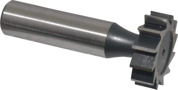 Interstate - 1" Diam x 5/16" Face Width, Cobalt, 12 Teeth, Shank Connection Woodruff Keyseat Cutter - Uncoated, 2-5/16" OAL x 1/2" Shank, Straight Teeth, ANSI 1008, Old Standard B - Apex Tool & Supply