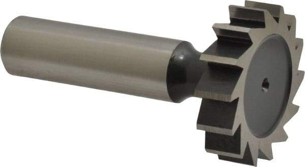 Interstate - 1-1/4" Diam x 5/16" Face Width, Cobalt, 14 Teeth, Shank Connection Woodruff Keyseat Cutter - Uncoated, 2-5/16" OAL x 1/2" Shank, Straight Teeth, ANSI 1010, Old Standard D - Apex Tool & Supply