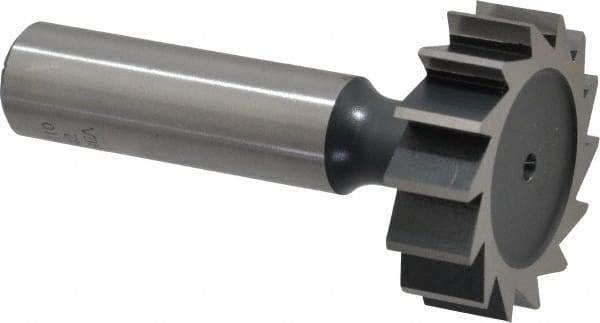 Interstate - 1-1/4" Diam x 3/8" Face Width, Cobalt, 14 Teeth, Shank Connection Woodruff Keyseat Cutter - Uncoated, 2-3/8" OAL x 1/2" Shank, Straight Teeth, ANSI 1210, Old Standard E - Apex Tool & Supply