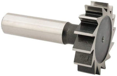 Interstate - 1-1/2" Diam x 3/8" Face Width, Cobalt, 16 Teeth, Shank Connection Woodruff Keyseat Cutter - Uncoated, 2-3/8" OAL x 1/2" Shank, Straight Teeth, ANSI 1212, Old Standard G - Apex Tool & Supply