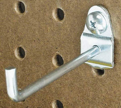 Triton - 3/16" Diam, 1-1/8" Long Straight Arm Pegboard Hook - 1-1/2" Projection, 90° Bend, 1/2" Bend Length, Steel - Apex Tool & Supply