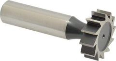 Interstate - 1" Diam x 5/16" Face Width, High Speed Steel, 12 Teeth, Shank Connection Woodruff Keyseat Cutter - Uncoated, 2-5/16" OAL x 1/2" Shank, Straight Teeth, ANSI 1008, Old Standard B - Apex Tool & Supply