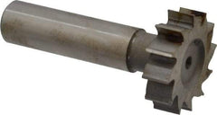 Interstate - 1-1/8" Diam x 5/16" Face Width, High Speed Steel, 12 Teeth, Shank Connection Woodruff Keyseat Cutter - Uncoated, 2-5/16" OAL x 1/2" Shank, Straight Teeth, ANSI 1009, Old Standard C - Apex Tool & Supply