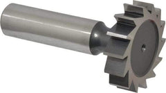 Interstate - 1-1/4" Diam x 5/16" Face Width, High Speed Steel, 14 Teeth, Shank Connection Woodruff Keyseat Cutter - Uncoated, 2-5/16" OAL x 1/2" Shank, Straight Teeth, ANSI 1010, Old Standard D - Apex Tool & Supply